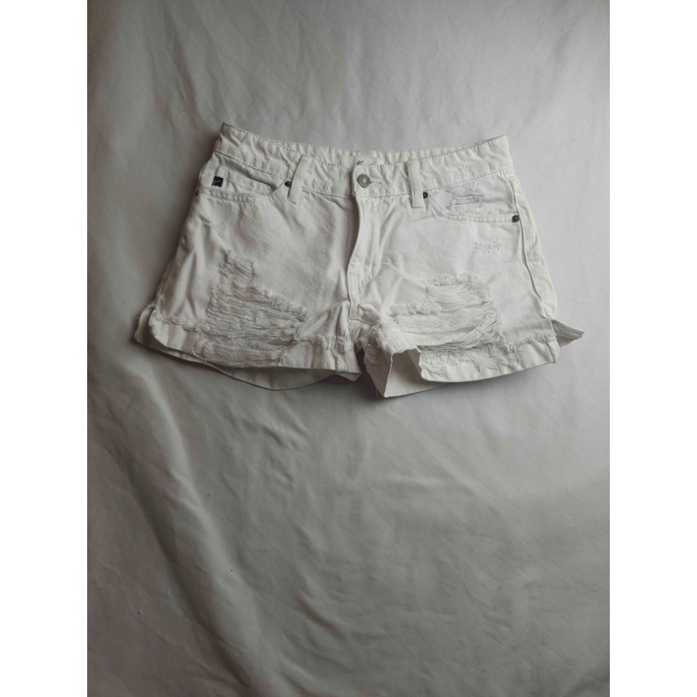 KanCan Chino Shorts Womens‎ Small White Distressed Denim Summer Festival Cotton
